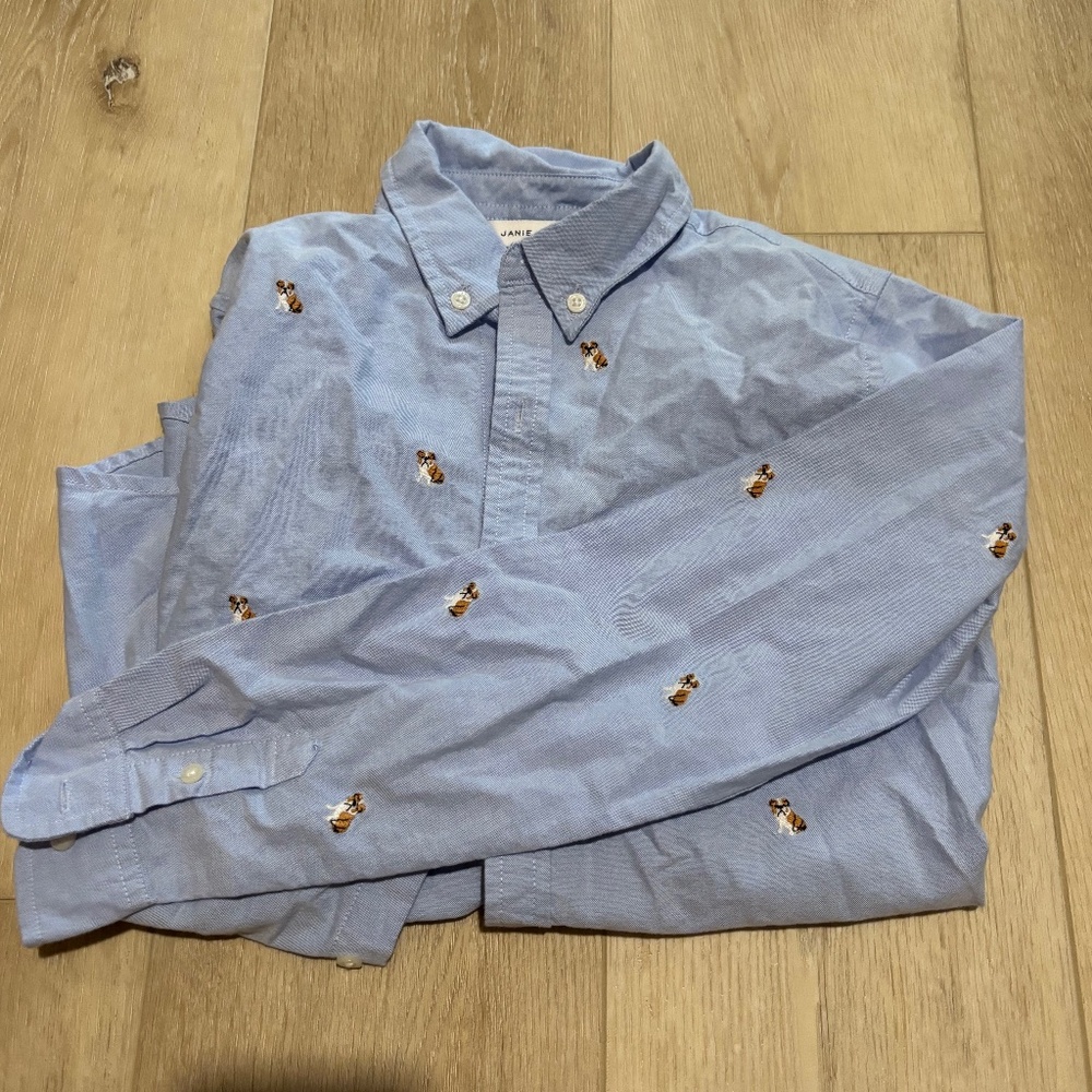 Janie and Jack Dog Button Down shirt